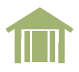 White line drawing of a small desk or table with a vertical support on the right, set against a pale green background.