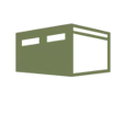 stotage - All Seasons Steel Buildings Solid olive-green rounded rectangle on a white background.